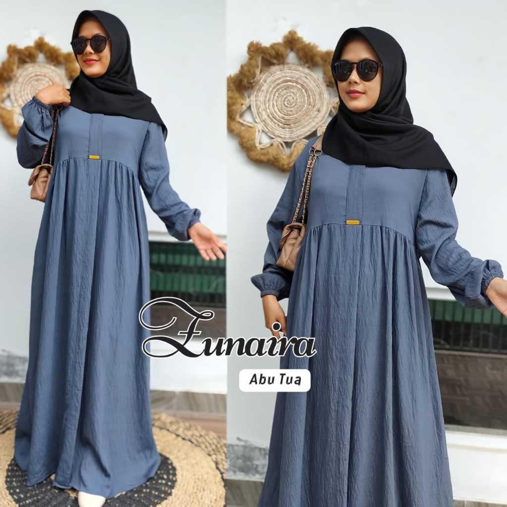 Gamis Dress (SG) Basic Polo Linen Zunaira Terbaru Dan Termurah By Arsyida