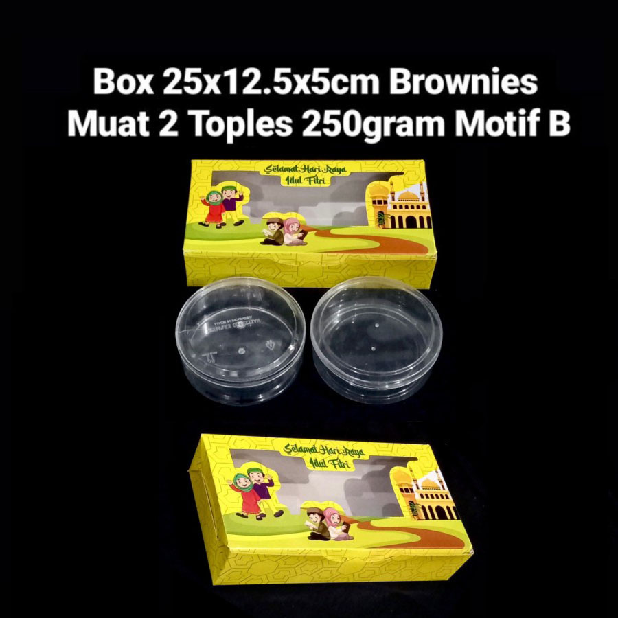 

(10 pcs) kardus brownies dus toples kue kering 250gr isi 2 box bolu gulung lebaran idul fitri eid mubarak ukuran 25x12.5x5cm