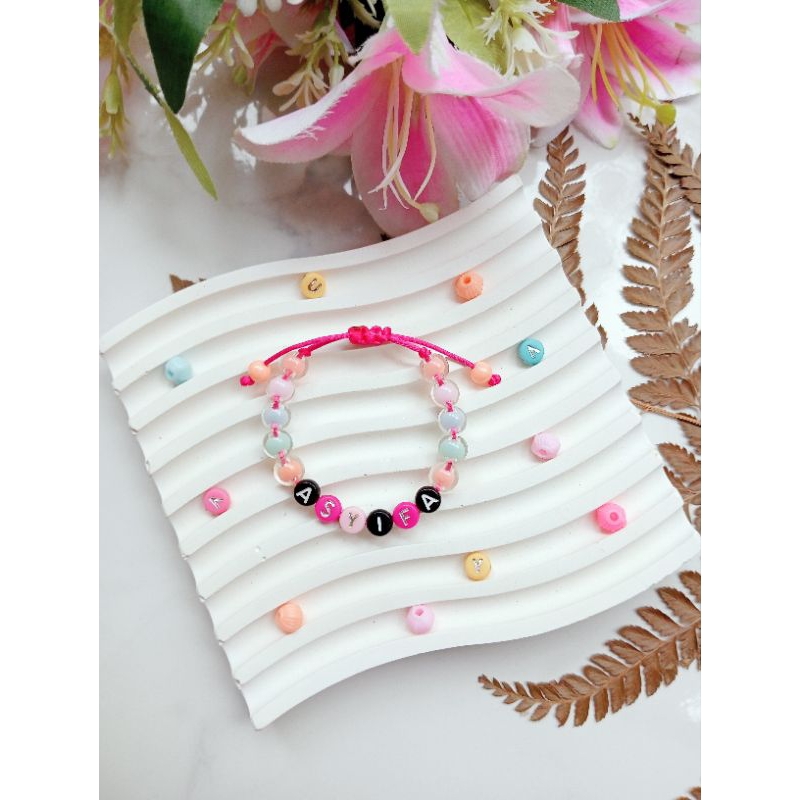 Gelang Manik Nama / Gelang Manik Custom Nama Bisa Request Nama