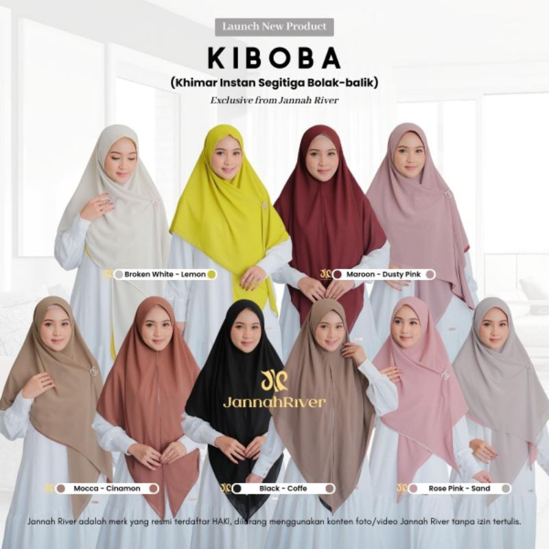 Jannah River Jilbab Instan Segitiga Bolak Balik || Kiboba Premium by Jannah River || Khimar Instan 2