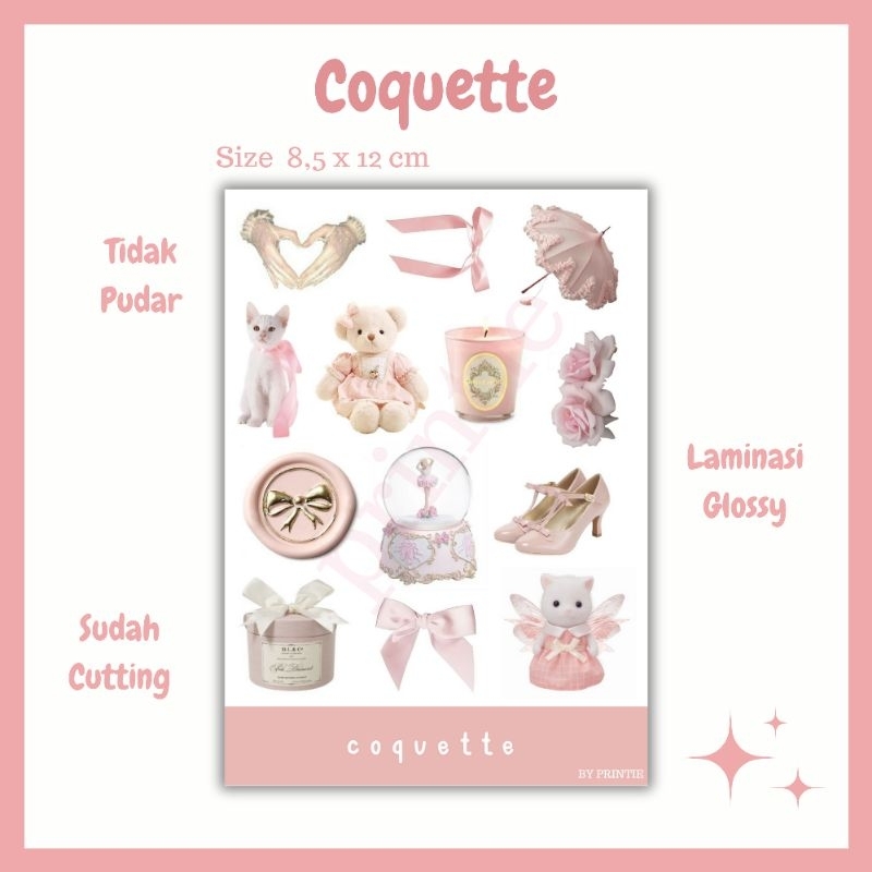 

[1 lbr] kisscut stiker sheet tema coquette