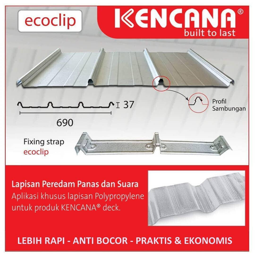 Ecoclip 690 | 1000 Kencana | Atap Spandek Baja Ringan 0,45 mm / meter