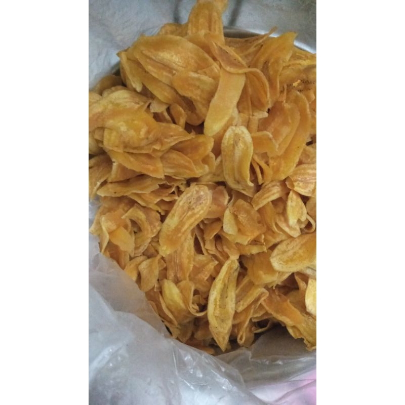 

kripik pisang kepok kuning, gurih, manis, pedas
