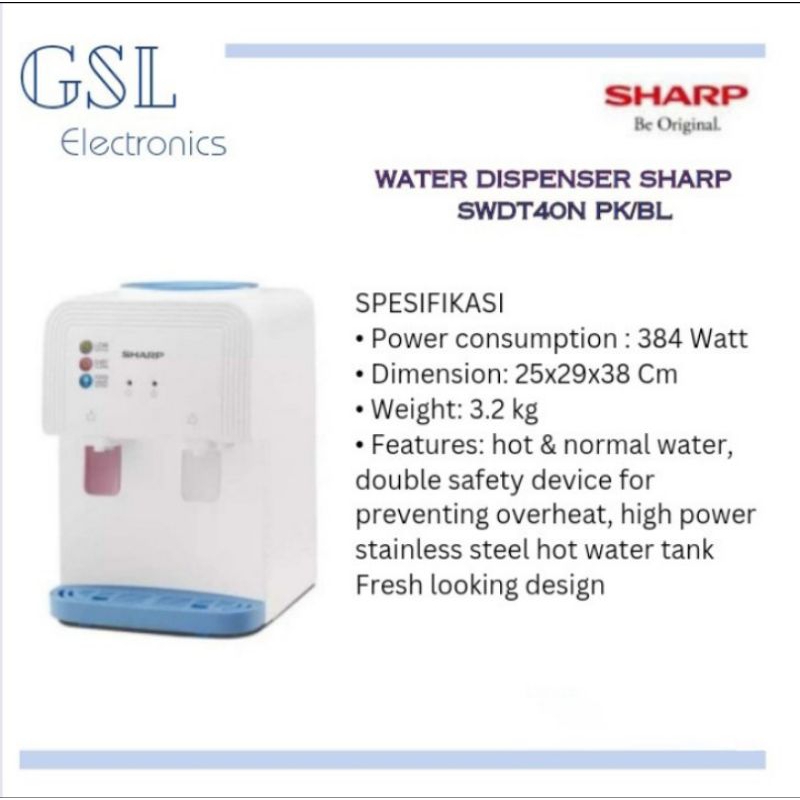 Dispenser Sharp SWD-T40N-BL/PK Galon Atas SWDT40NBL/PK