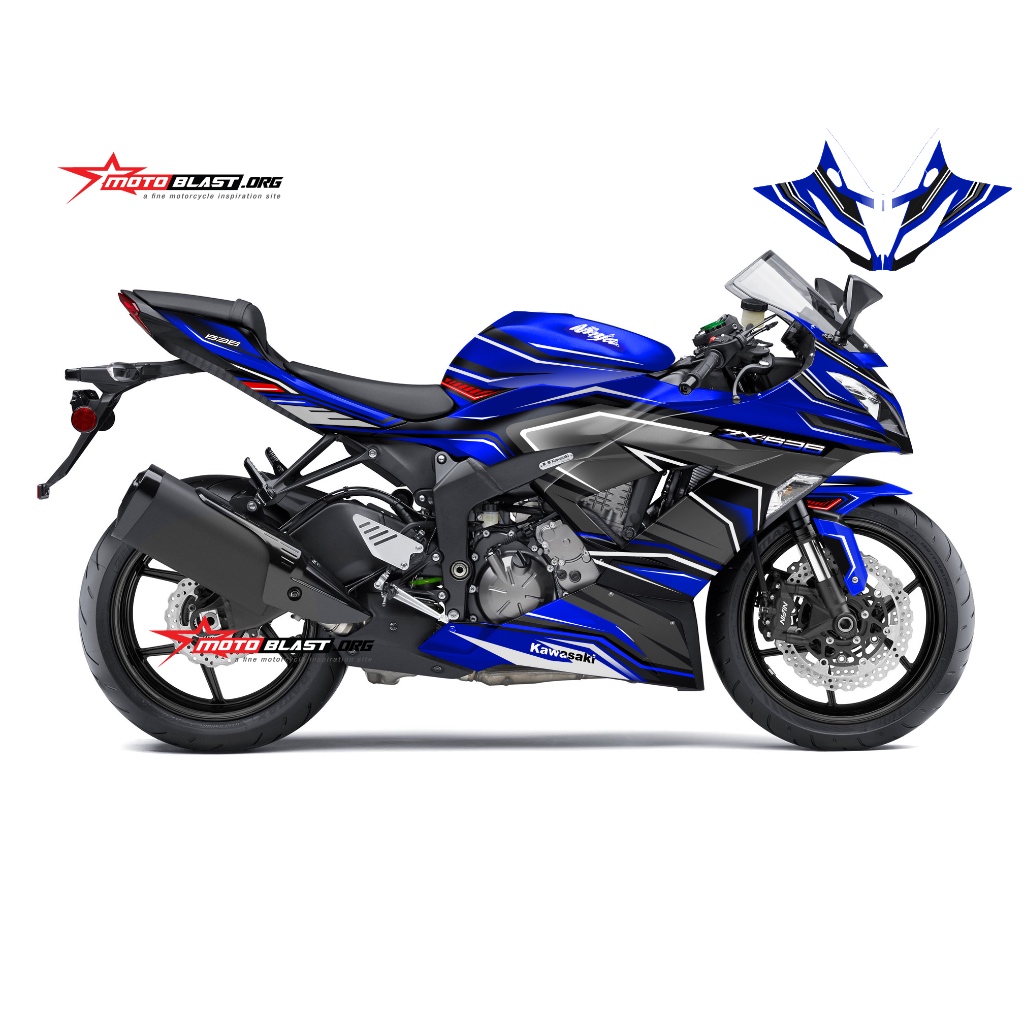 Decal Stiker Full Body ZX636 Blue Design Motoblast