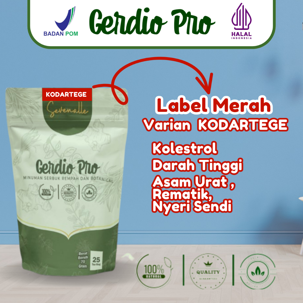 

Gerdio Pro Varian Kodartege Label Merah Obat Penurun Lemak Darah Gula Darah Kolesterol Jahat atasi VERTIGO TRIGLISERIDA Suah Tidur Insomnia Tengkuk Kaku Berat Kebas kebas