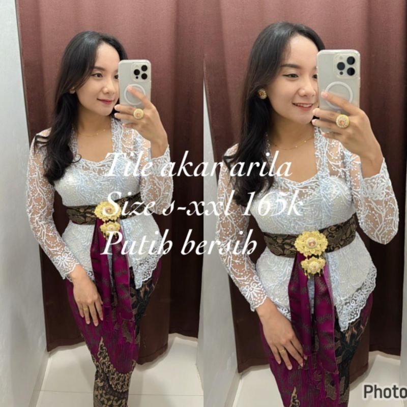 KEBAYA TILE AKAR ARILA//KHUSUS PUTIH