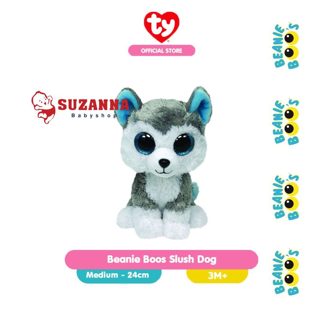 TY Beanie Boos Slush Dog (Medium) - Boneka Anjing