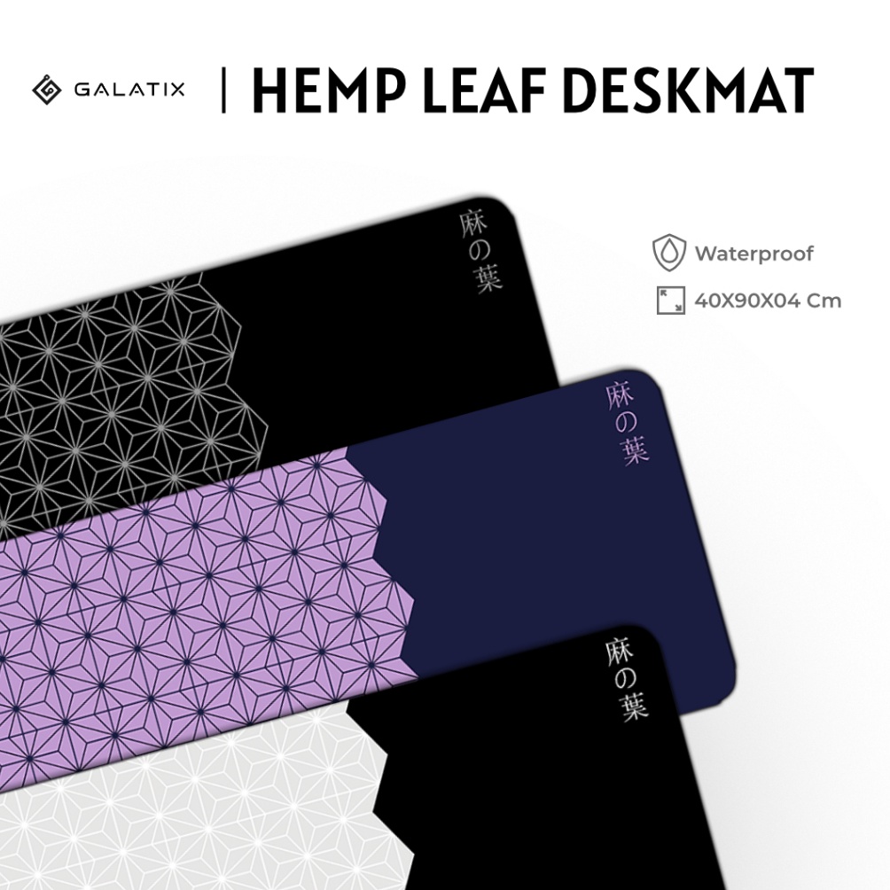 ART N13A MousePad Jepang DeskMat Japan Hemp Leaf Japanase By Galatix