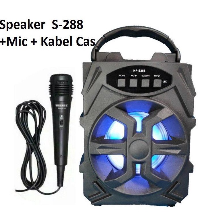 BRY  SPEAKER BLUETOOTH S288  S 288 PLUS MIC KARAOKE PORTABLE