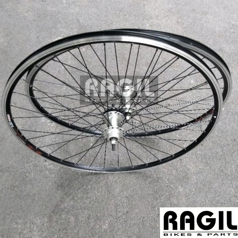 WHEELSET SEPEDA 700C ARAYA GR72 700 C DOLTRAP FIXED GEAR LUBANG 32 HOLE 32H HUB FREEHUB JARI VELG RI