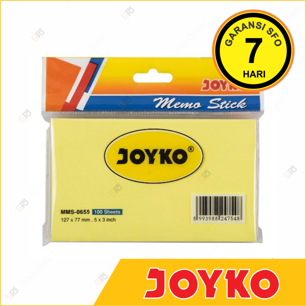 

Sticky Notes Joyko 77mm x 127mm - MMS-0655 - SFO Semarang Official