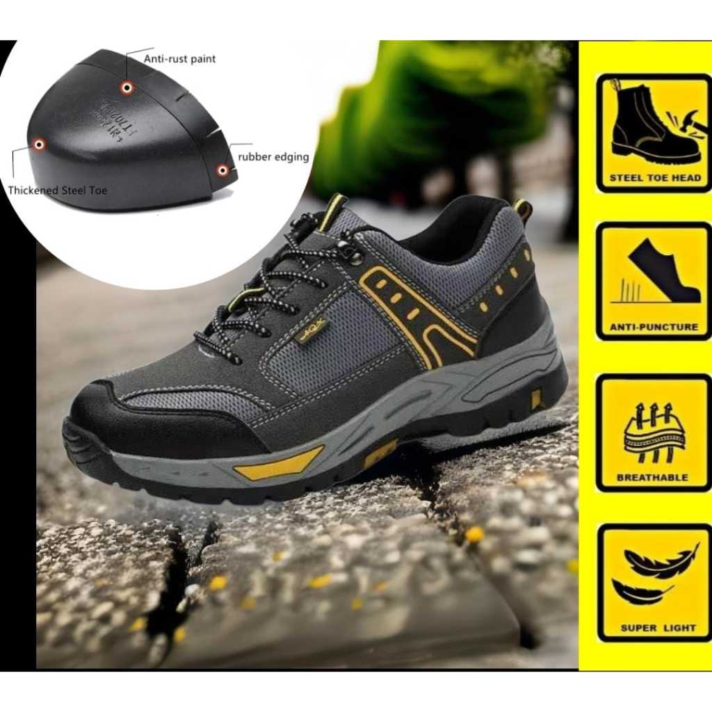 Sepatu safety sporty sneakers Sepatu ujung besi import kode 60 Guyisa AOX