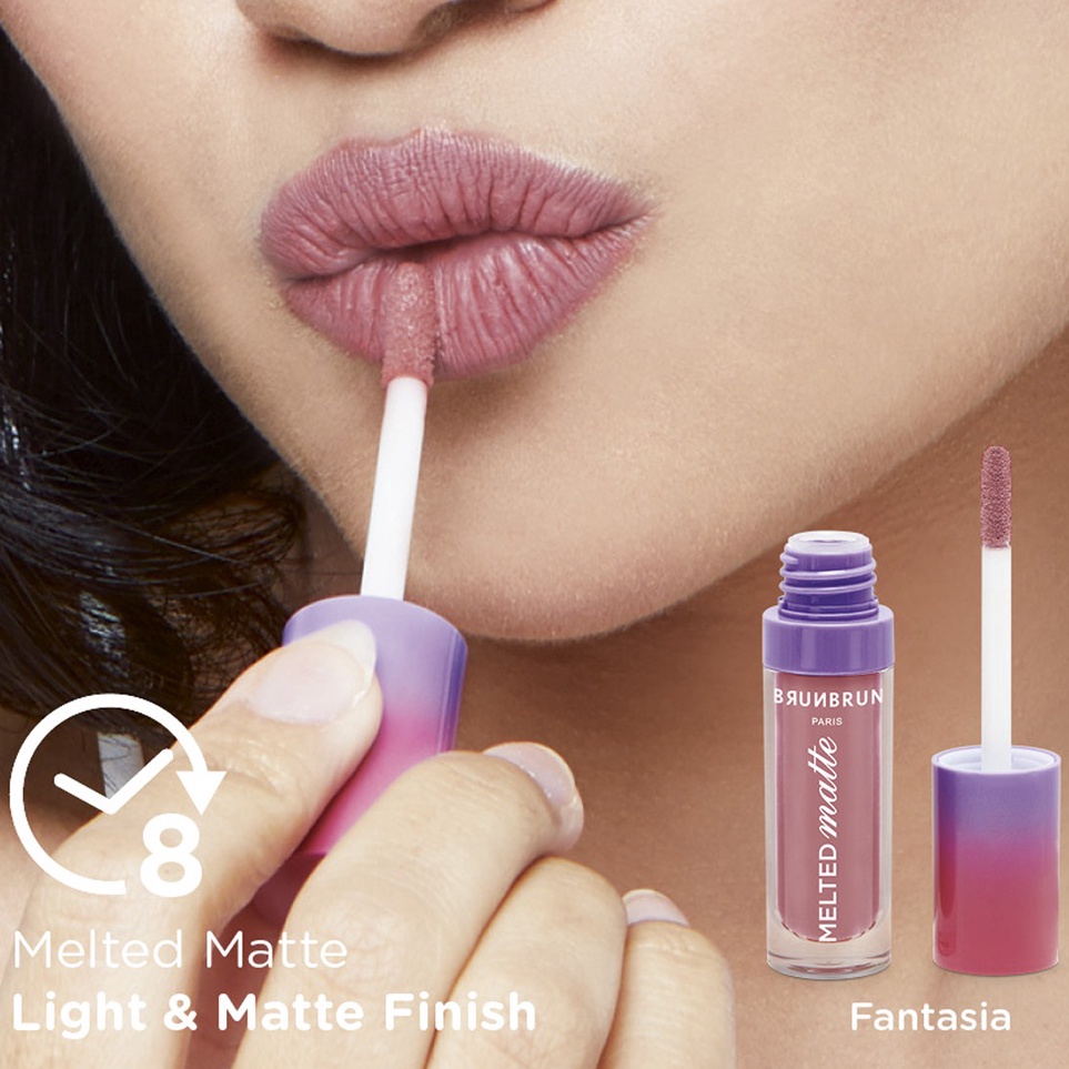 NEW PACKAGING BrunBrun Paris Melted Matte Lip Color  Liquid Lipstik Lipstick Matte Lipcream