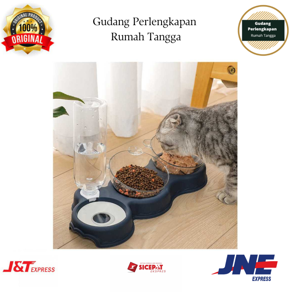 Tempat Makan Kucing Tempat Minum Kucing Anti Tumpah Tempat Makan Kucing 3 in 1 Aesthetic Tempat Maka