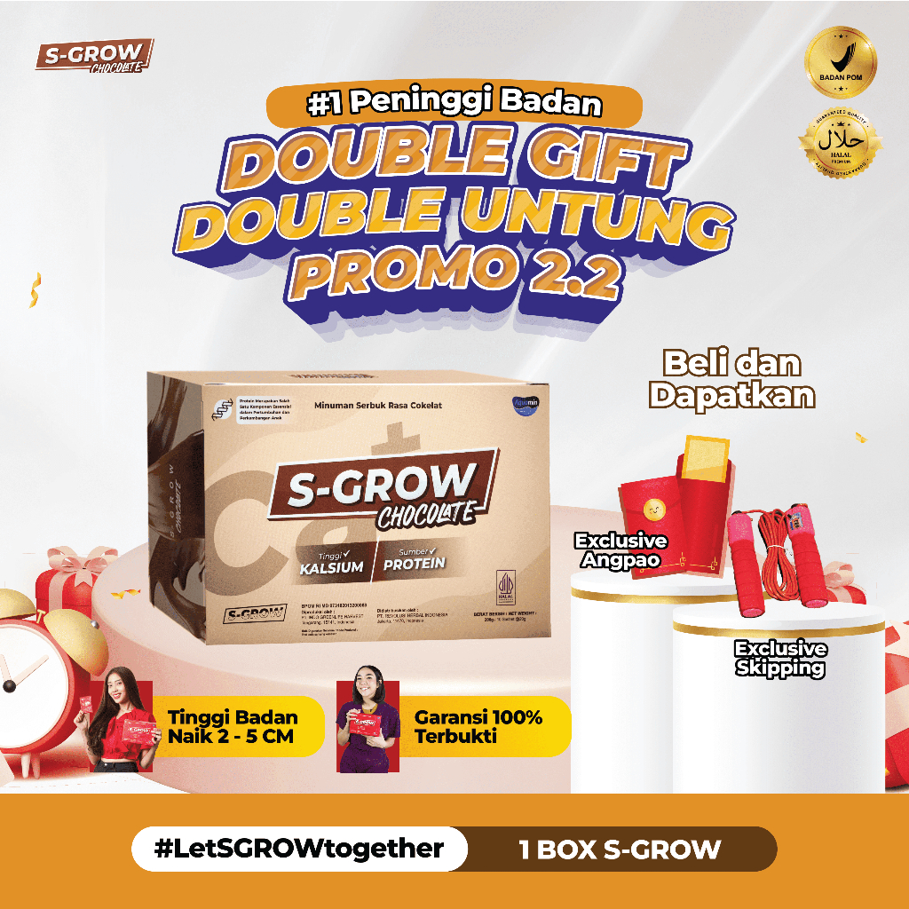 

S-GROW CHOCOLATE - Peninggi Badan Terbaik Untuk Remaja dan Dewasa