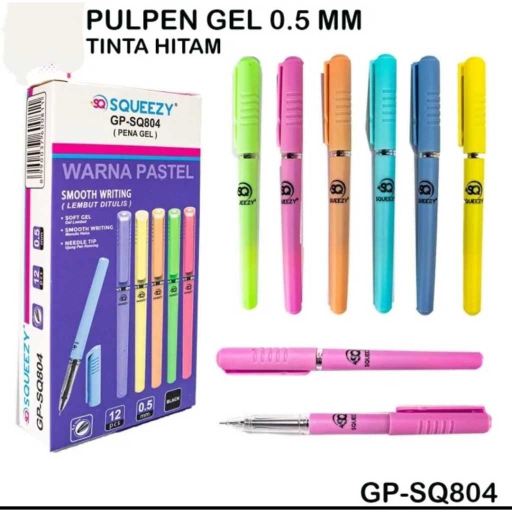 

Harga Grosir (1kotak/12pcs ) Pulpen Pena GEL 0.5mm Hitam GP-SQ804