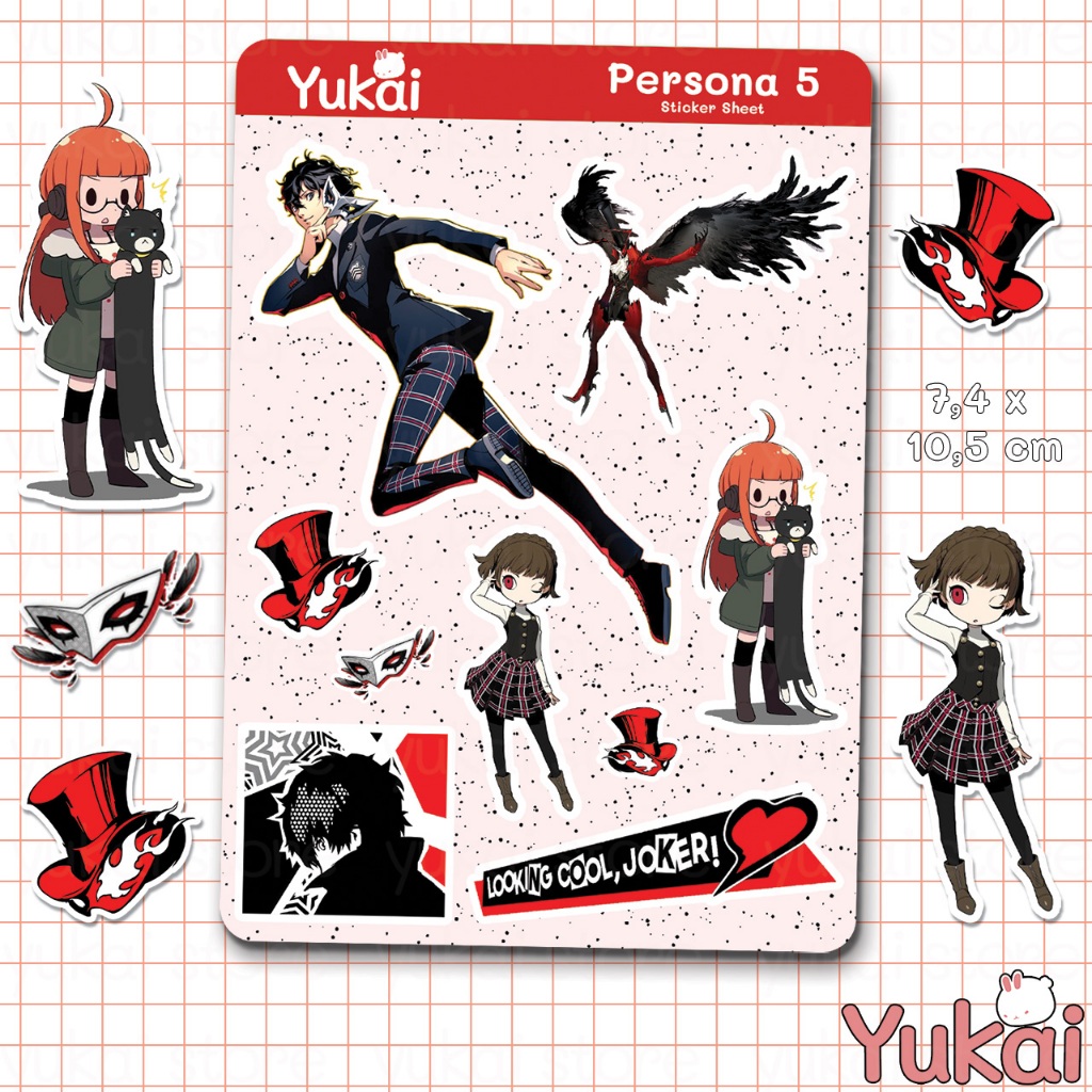 

Persona 5 Joker Sticker Sheet Premium, Sticker Anime Waterproof