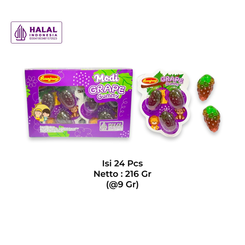 

GROSIR - Permen Anggur Lunak 24 X 9 Gr Rasa Grape - Grape Gummy Candy by Jadoel_Snack