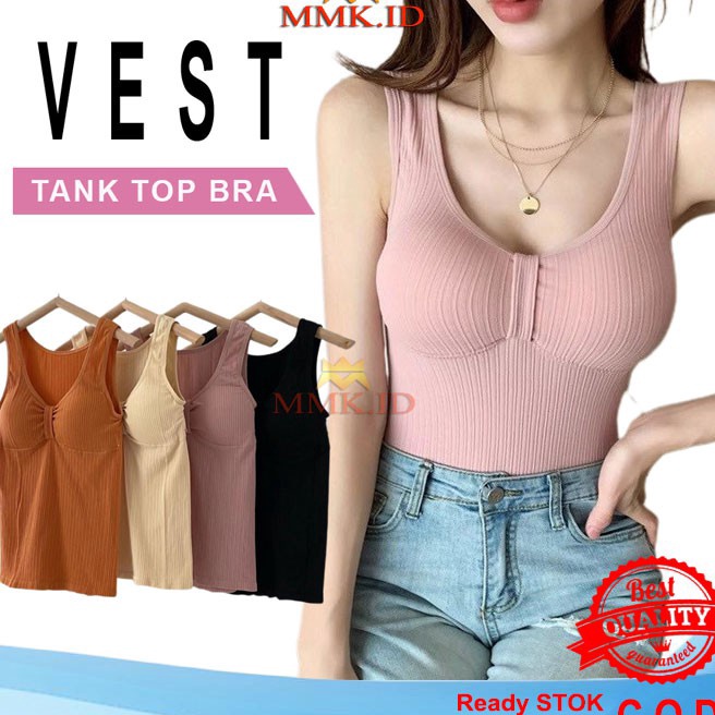 Star Seller Tank Top Bra Pakaian Dalaman Wanita TankTop Panjang dengan Busa