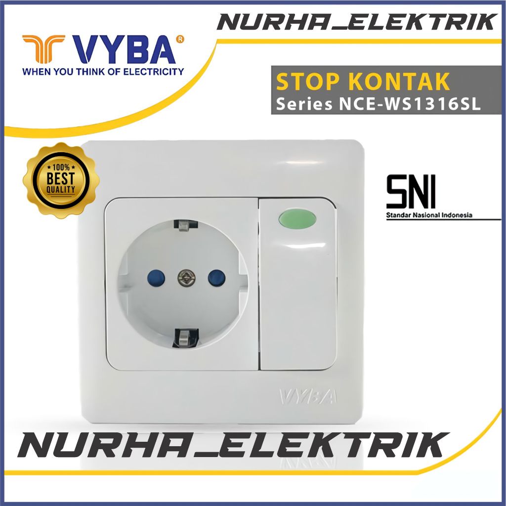 Stop kontak saklar VYBA Series NCE-WS1316SL IB OB Original stopkontak