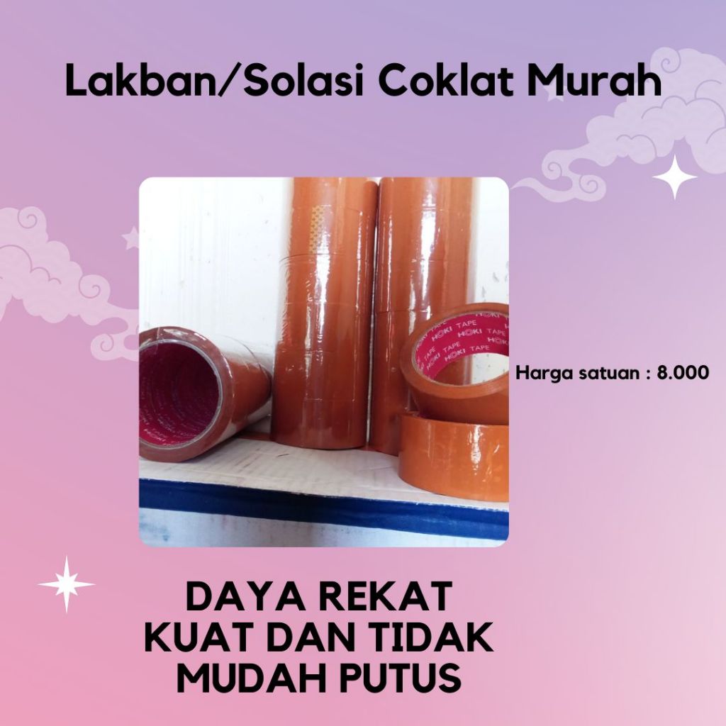 

Lakban/Solasi Coklat Murah Daya Tahan Kuat Dan Tahan Lama