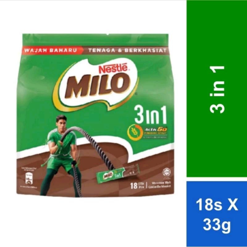 

(EXP TERBARU MAY 25) Nestle Milo 3in1 Active-Go Malaysia/ Susu Milo Impor Malaysia 18 Sticks