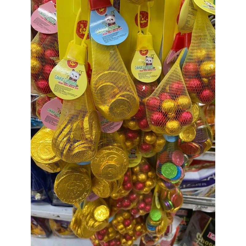 

permen coklat coin emas jaring