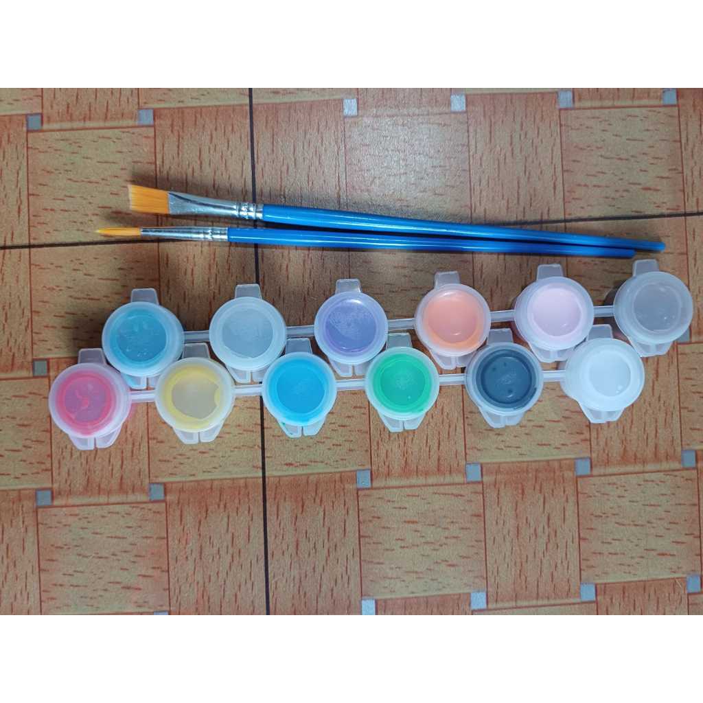 

Cat Lukis Akrilik Acrylic Paint Set 12 warna colours @3ml Samoyed ACP Palet Lukis