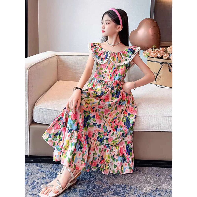 Dress Anak Import Bunga Bohemian