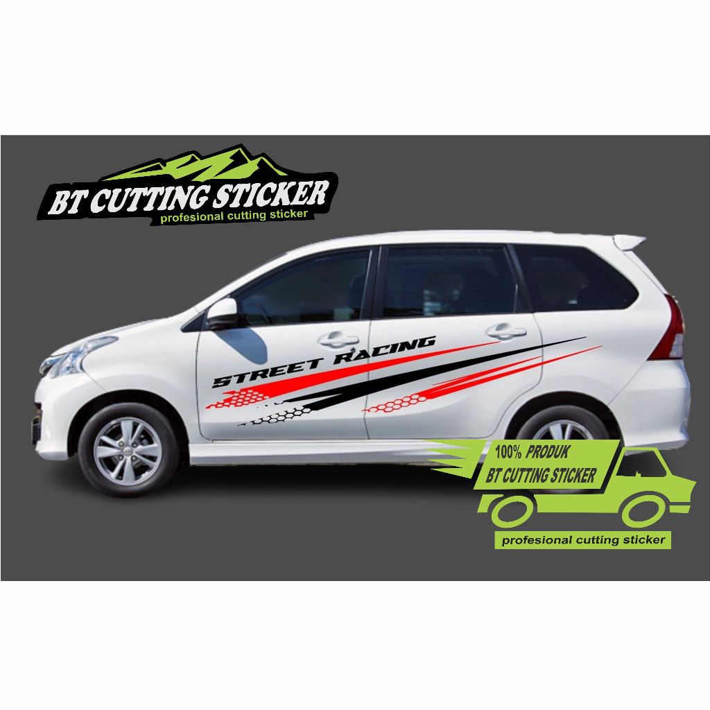 AV128 sticker stiker mobil toyota avanza Stiker Avanza Lis Body Samping Avanza Stiker Street Racing