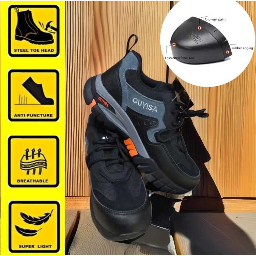 Sepatu Safety Sporty Keselamatan  Ujung Besi Pria dan Wanita Import Viral Kode 121 GUYISA
