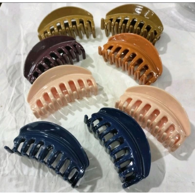 JEPIT RAMBUT MODEL KERANG/ JEPIT JEDAI RAMBUT MODEL KERANG JUMBO(ISI 12 PCS