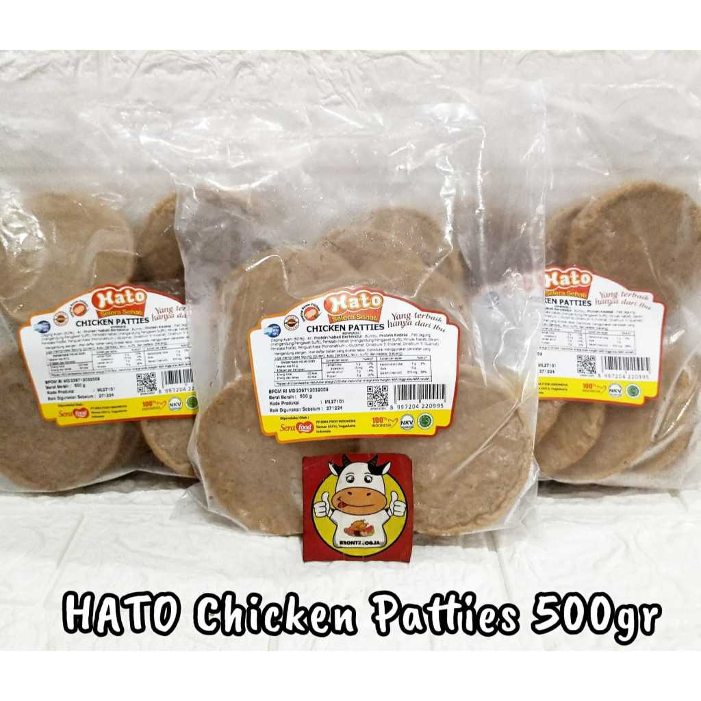 

HATO CHICKEN PATTIES 500GR-FROZEN FOOD-BRONTZ JOGJA