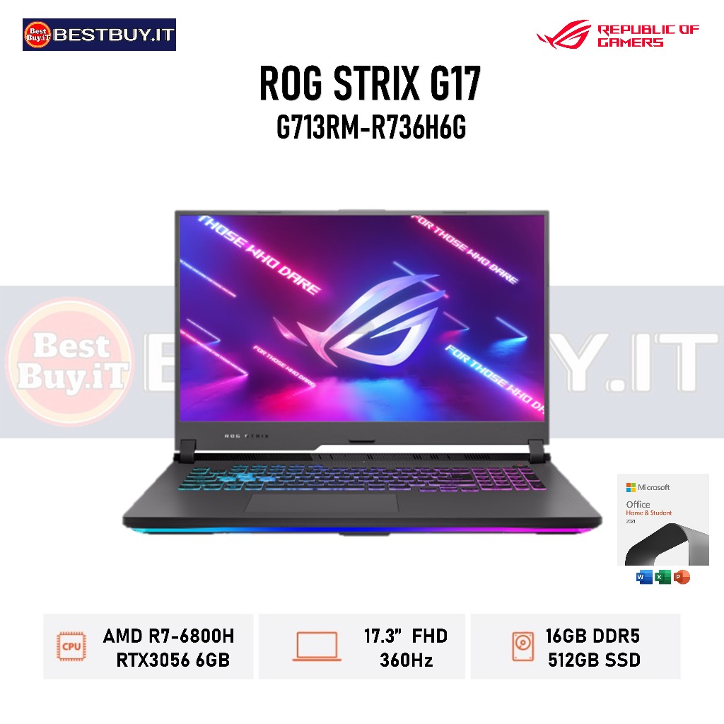 ASUS ROG STRIX G17 G713RM R736H6G R7-6800H 16GB 512GB RTX3060 WIN11