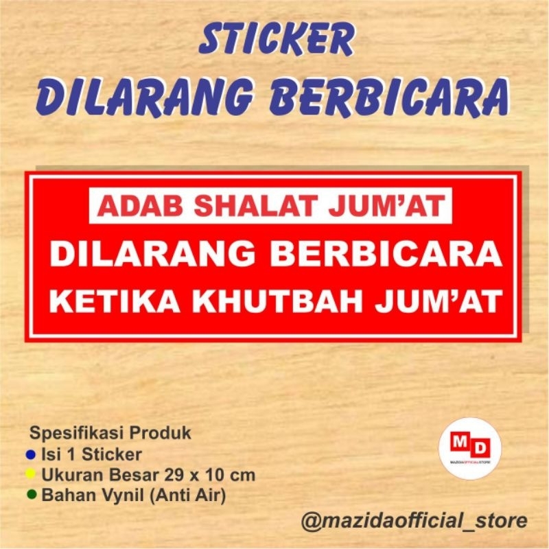 

Sticker Dilarang Berbicara Ketika Khutbah Jum’at Anti Air