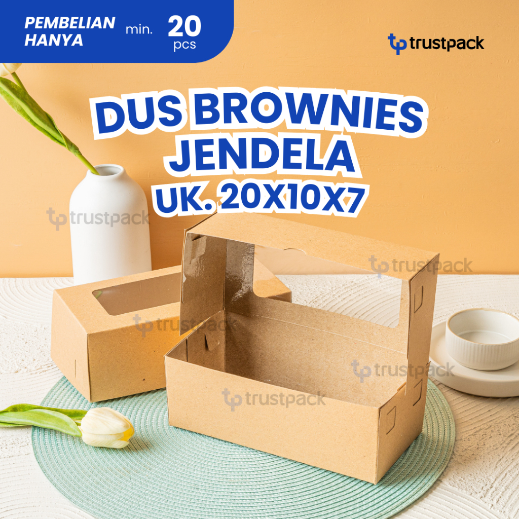 

Dus Kraft Laminasi 20x10x7 Box Jendela Roll Cake Bolu Gulung Premium