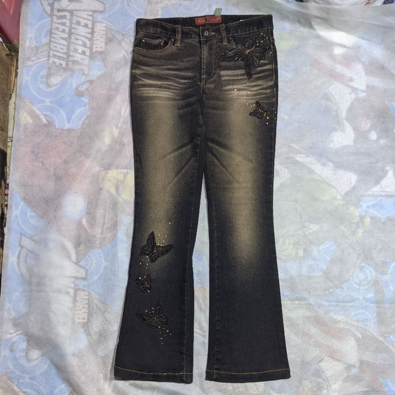 Celana Panjang Longpants Jeans TMX Dark Grey Fading Bootcut Original Second Preloved #CJ150