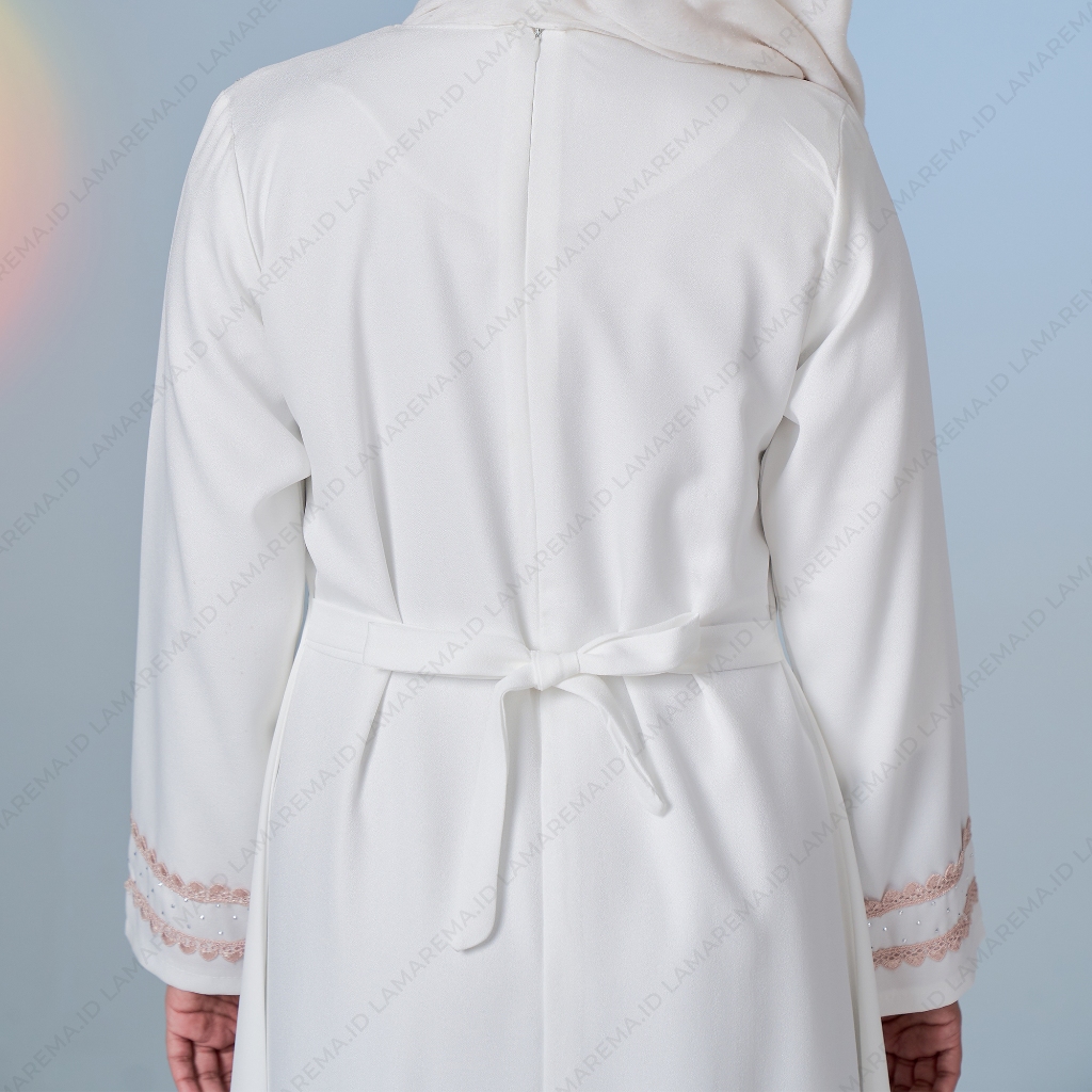 lok Baju Gamis Putih Wanita Modern Mewah Dan Elegan Renda Coklat Terbaru Abaya Turkey Turki Warna