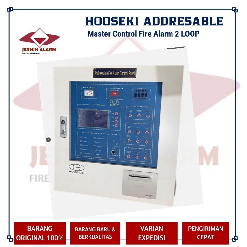 HOOSEKI Panel Alarm Addresable Fire Alarm Control Panel 2 Loop