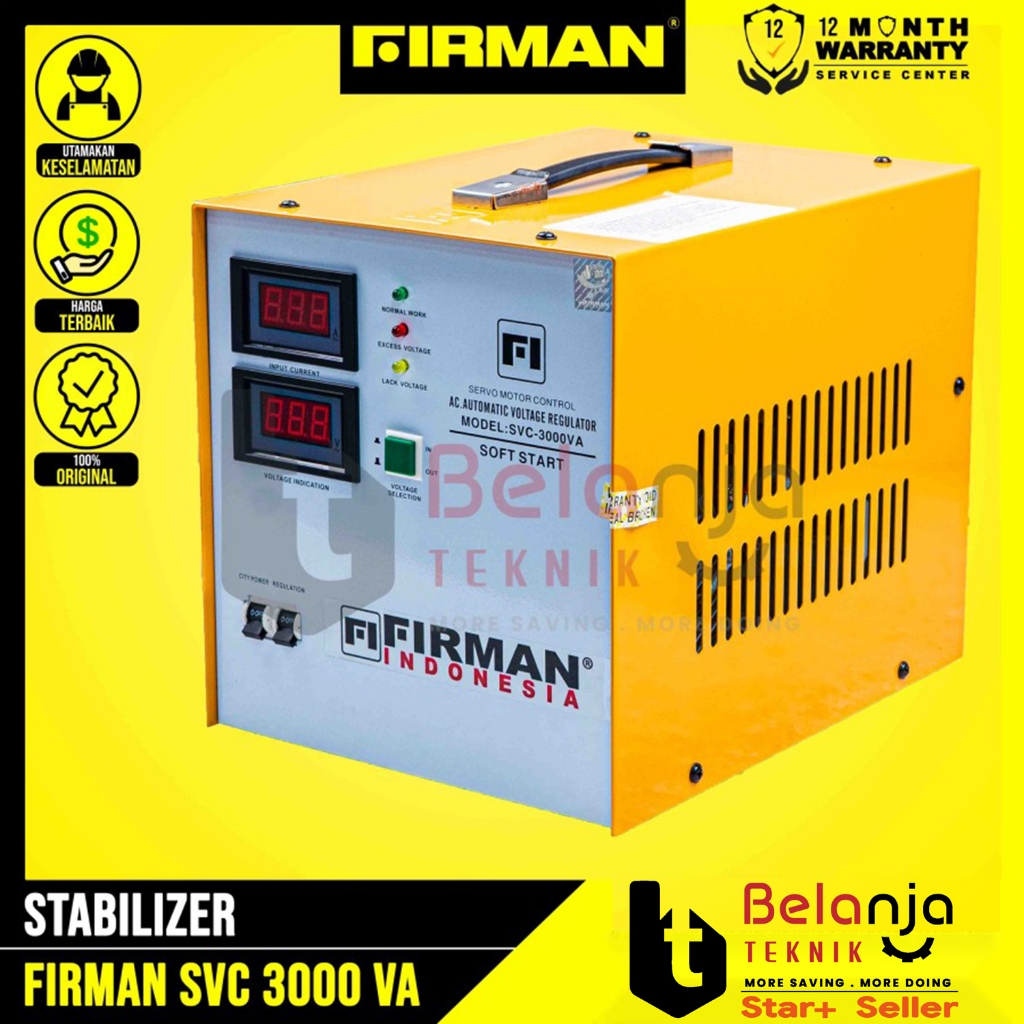 Firman Stabilizer SVC 3000 Watt Voltage Stabilizer SVC3000 Watt