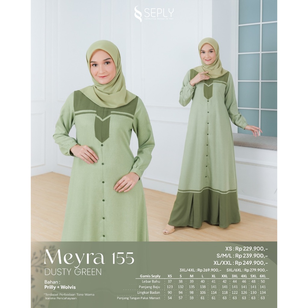 BAJU GAMIS SEPLY MEYRA 155 DUSTY GREEN