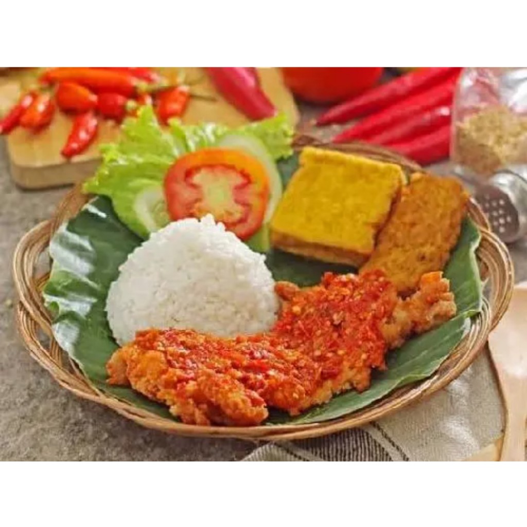 

Paket ayam geprek komplit + nasi