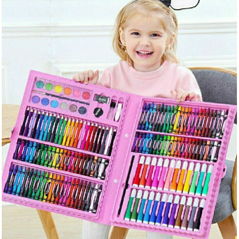 

ART SET CRAYON 168pcs PENSIL WARNA SUPER MEGA ART SET ANAK ANAK LUKISAN STATIONERY MELUKIS
