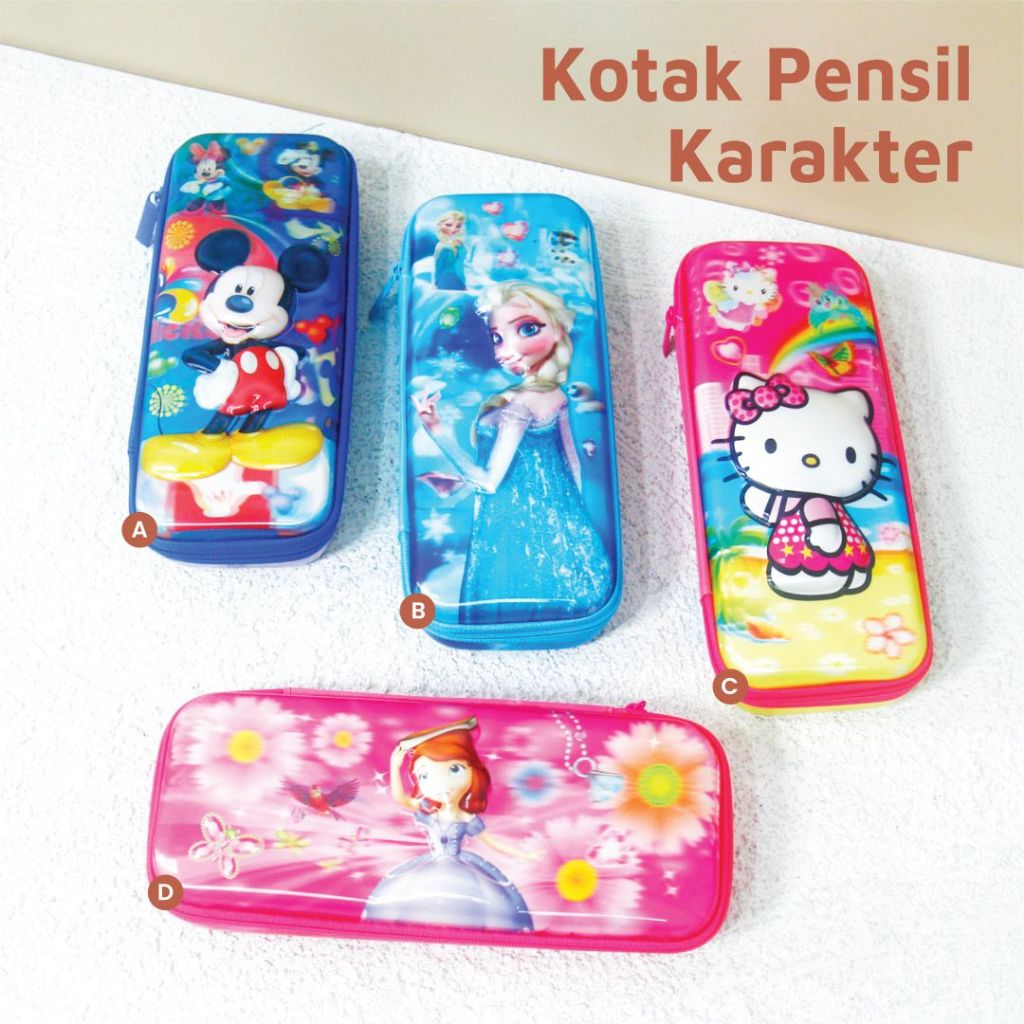

Kotak Pensil Anak Sekolah Tempat Pensil Anak TK SD Karakter Hello Kitty/Mickey/Frozen/Alice