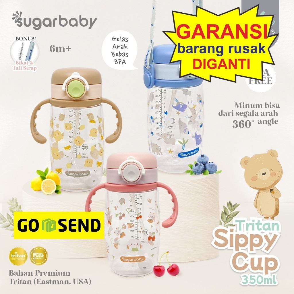 Sugar Baby New Launching Tritan Sippy Cup K-Series 350ml / Tritan Botol Botol minum anak / Botol min