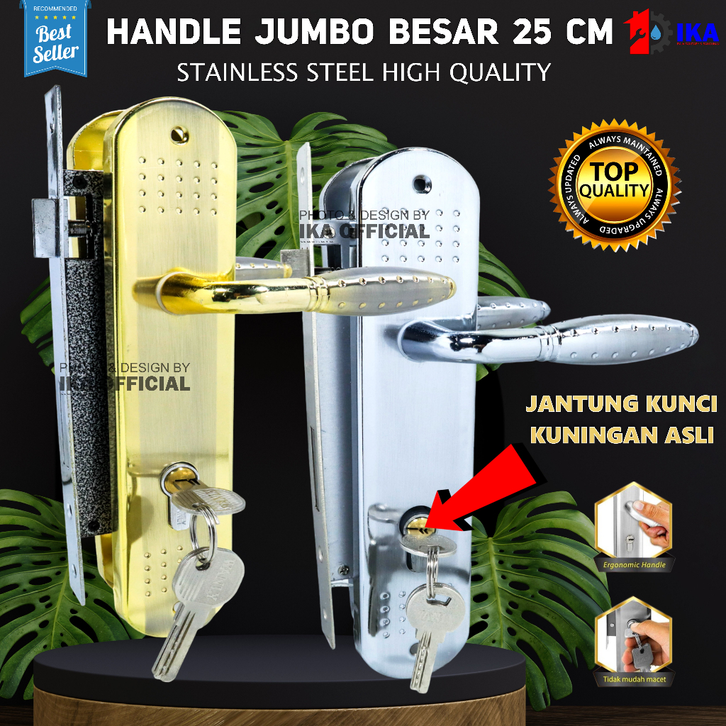 Kunci pintu top grande silinder handle pintu komplit / KUNCI PINTU TOP GRANDE ROYAL 25 CM LARGE /KOM