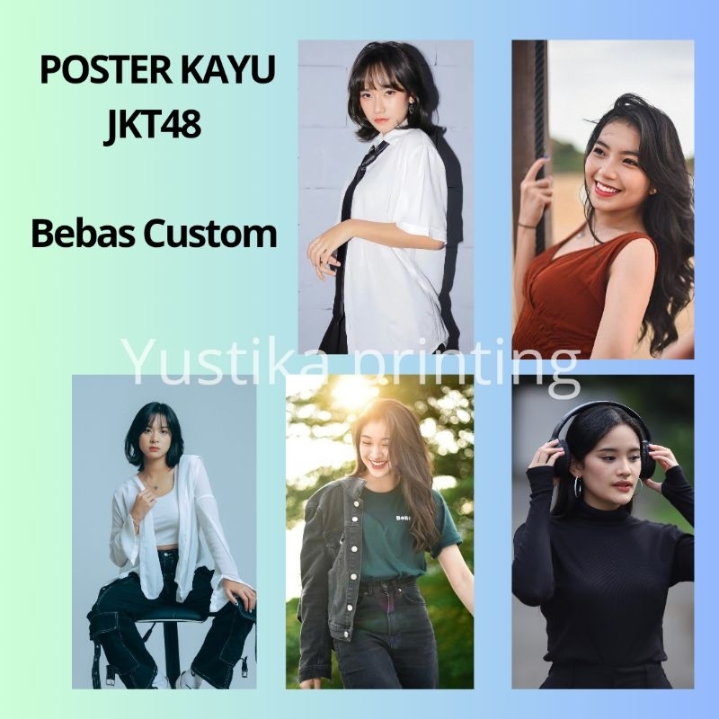 Poster Kayu JKT48 Freya Gracia Zee Shani Ashel dll - Bebas Custom Request