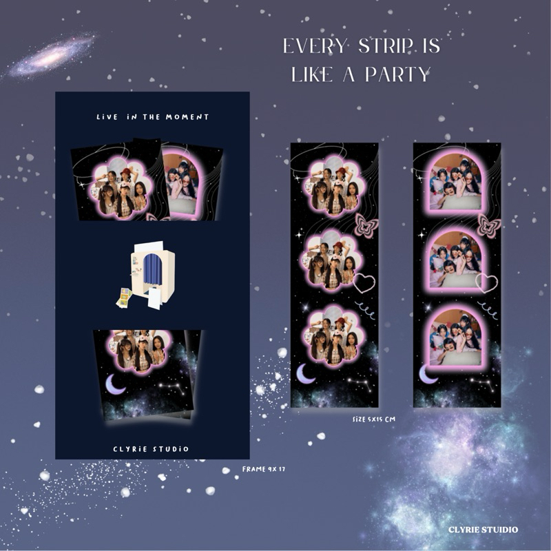 

CUSTOM photo strip Virtual Photobooth Photo booth desain aestetik Photo Strip Cute Lucu
