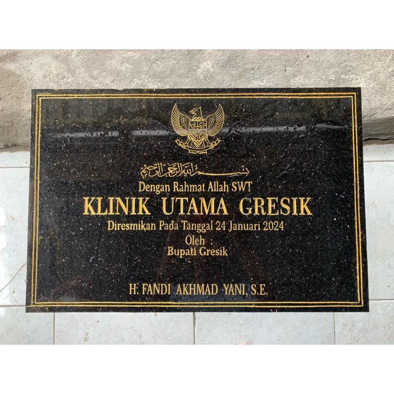 prasasti peresmian gedung uk 40x60